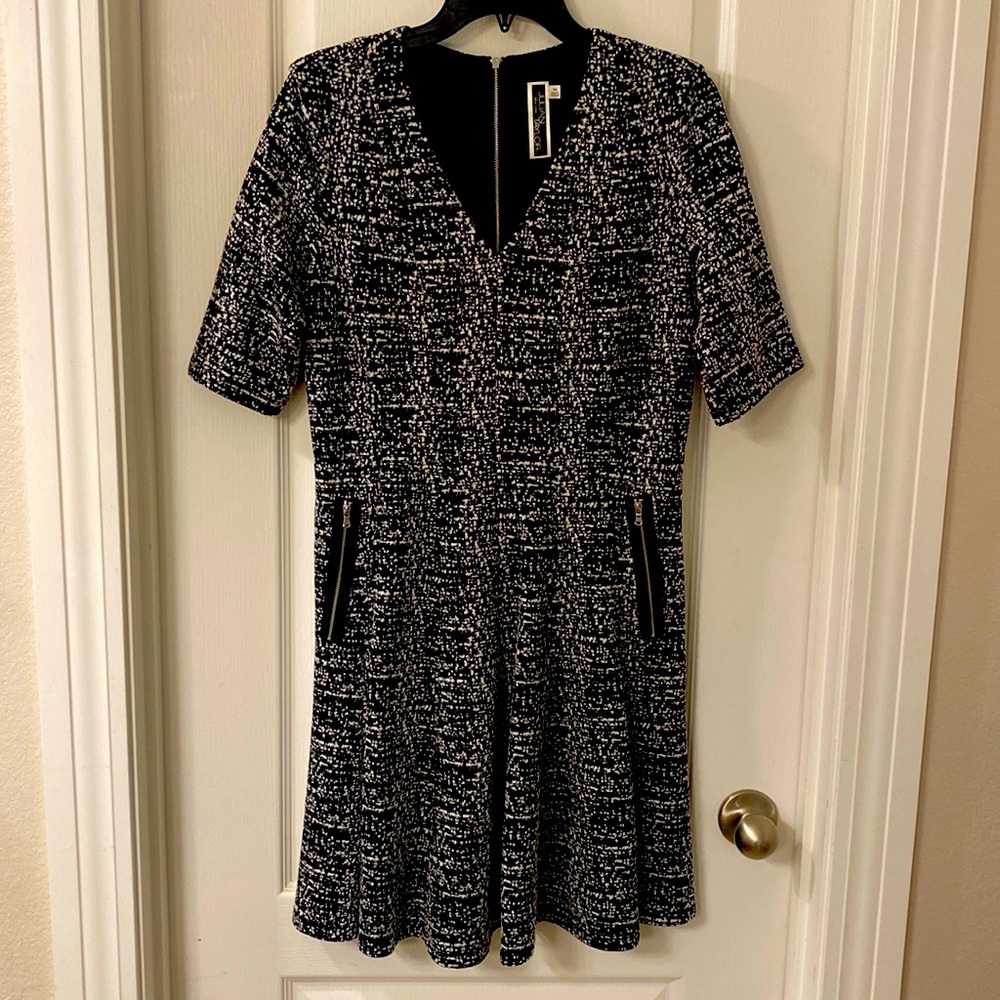 Julian Taylor Dress, sz 14, zipper accents